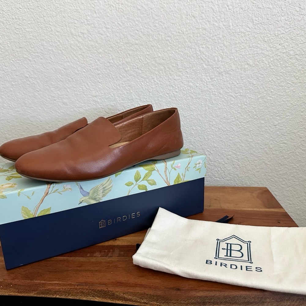 Birdies Tan Leather Loafers
